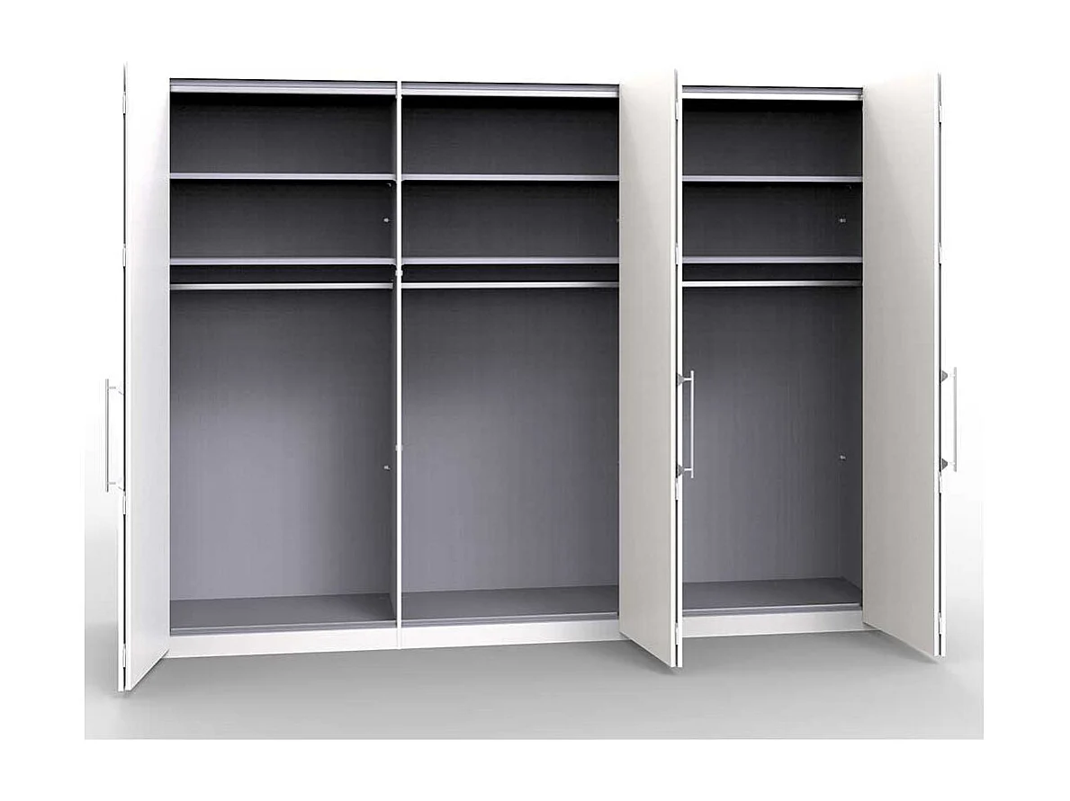 Falttüren Kleiderschrank in Weiß Glas beschichtet