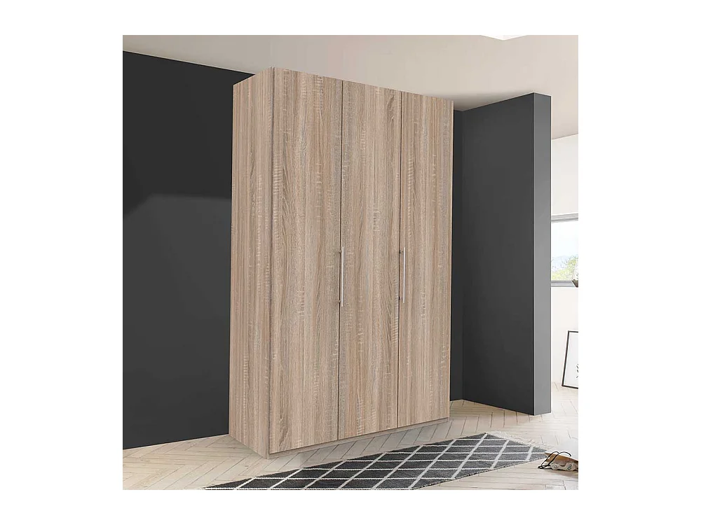 Kompakter Kleiderschrank mit Falttüren Eiche Sägerau