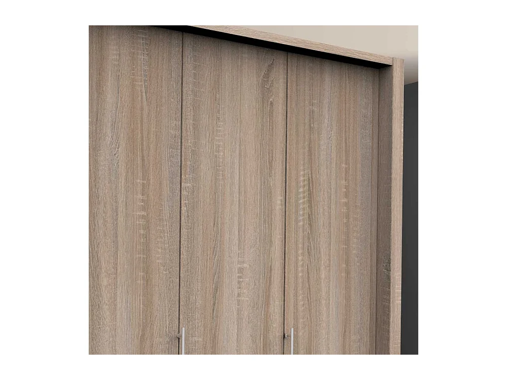 Kompakter Kleiderschrank mit Falttüren Eiche Sägerau