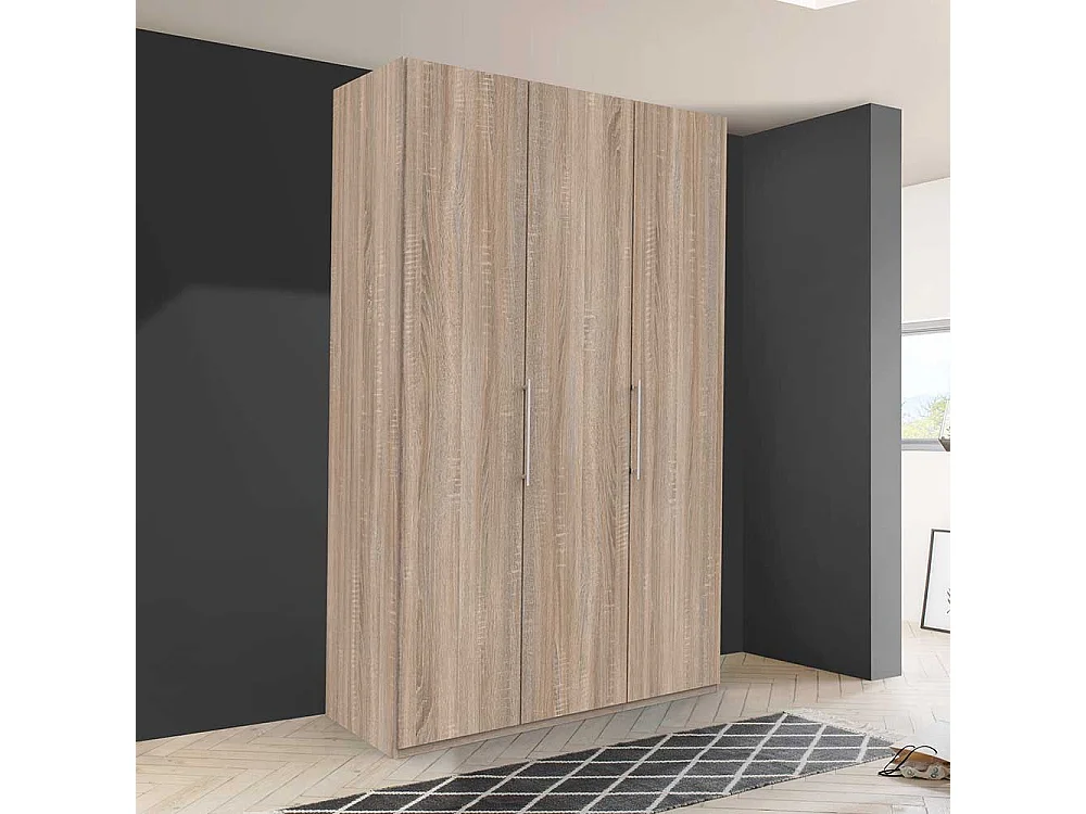 Kompakter Kleiderschrank mit Falttüren Eiche Sägerau