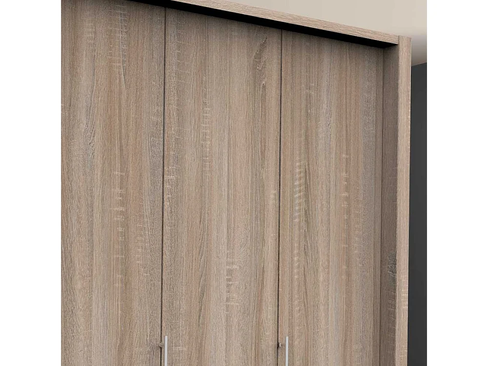 Kompakter Kleiderschrank mit Falttüren Eiche Sägerau