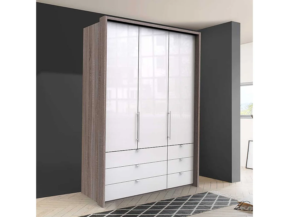 Kleiderschrank Jugendstil 2 türig mit Schubladen modern