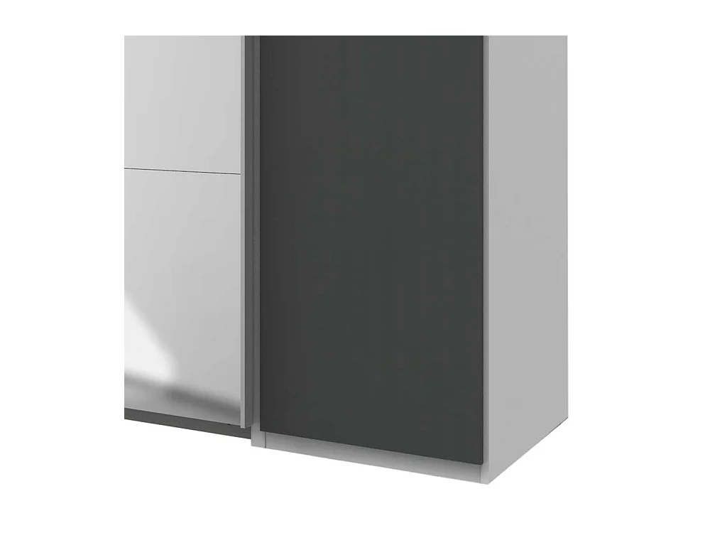 Kleiderschrank mit Spiegeln in Dunkelgrau und Weiß Made in Germany