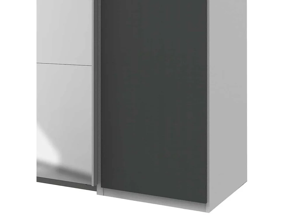 Kleiderschrank mit Spiegeln in Dunkelgrau und Weiß Made in Germany