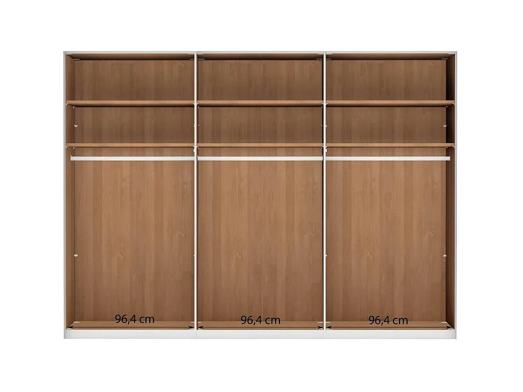 Drehtürenschrank Schlafzimmerschrank 295 cm breit mit Metallgriffen