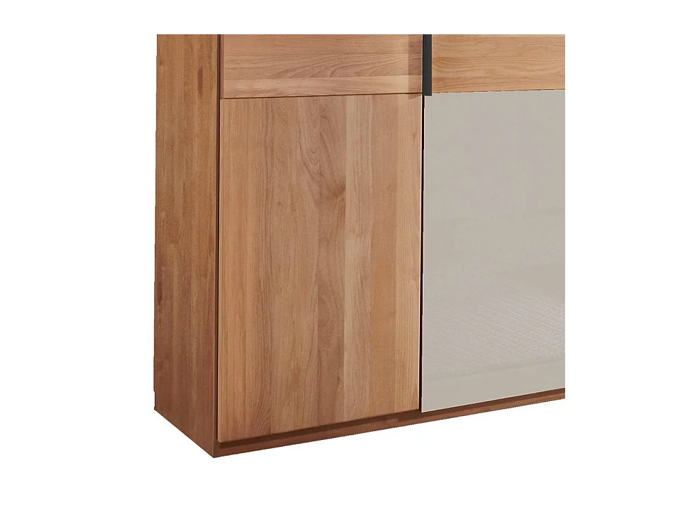 Drehtürenschrank Schlafzimmerschrank 295 cm breit mit Metallgriffen