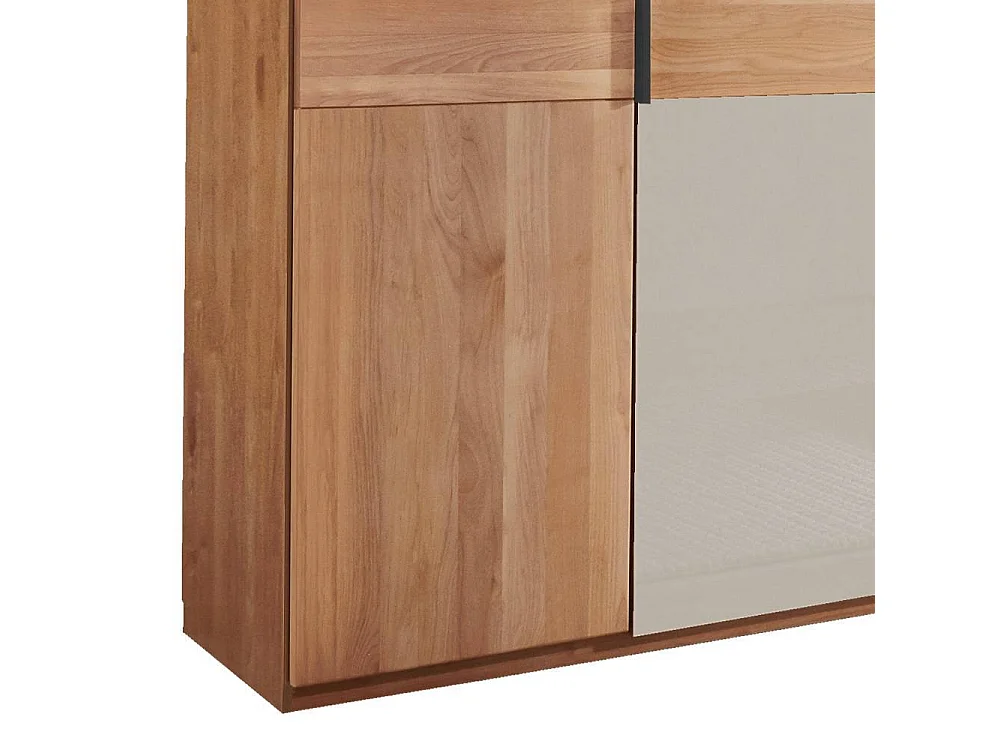 Drehtürenschrank Schlafzimmerschrank 295 cm breit mit Metallgriffen