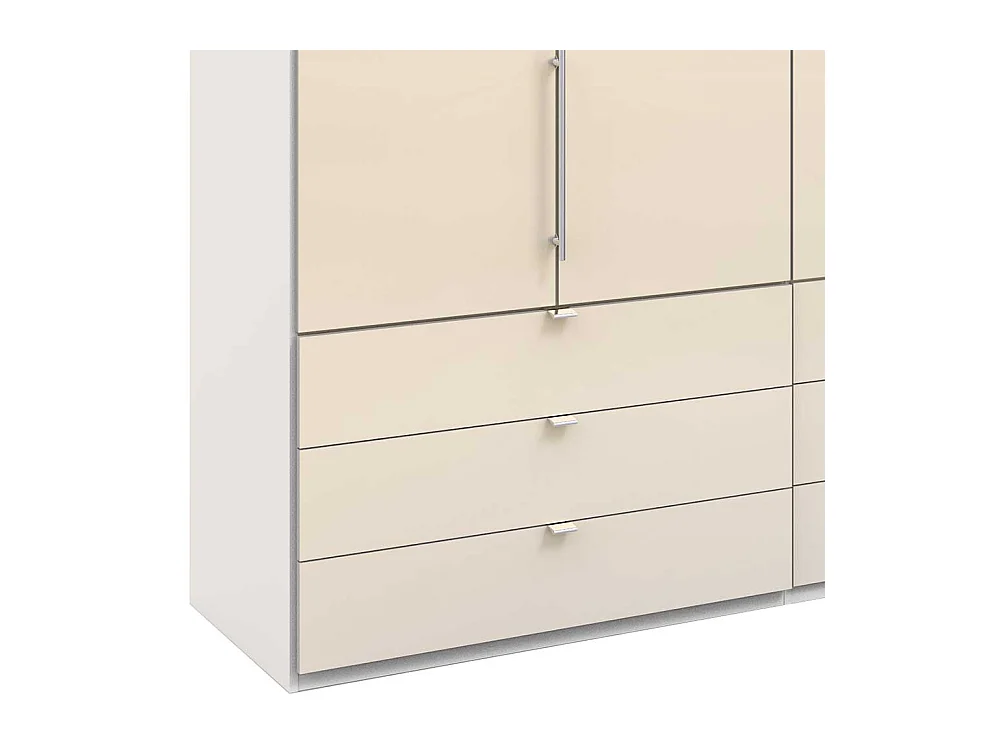 Breiter Kleiderschrank 3 türig Cremefarben