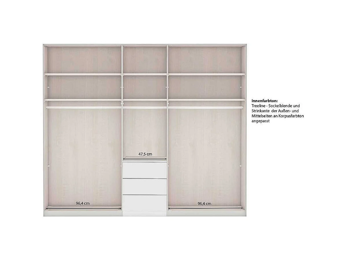 Großer Kleiderschrank mit Spiegel im Landhausstil Weiß