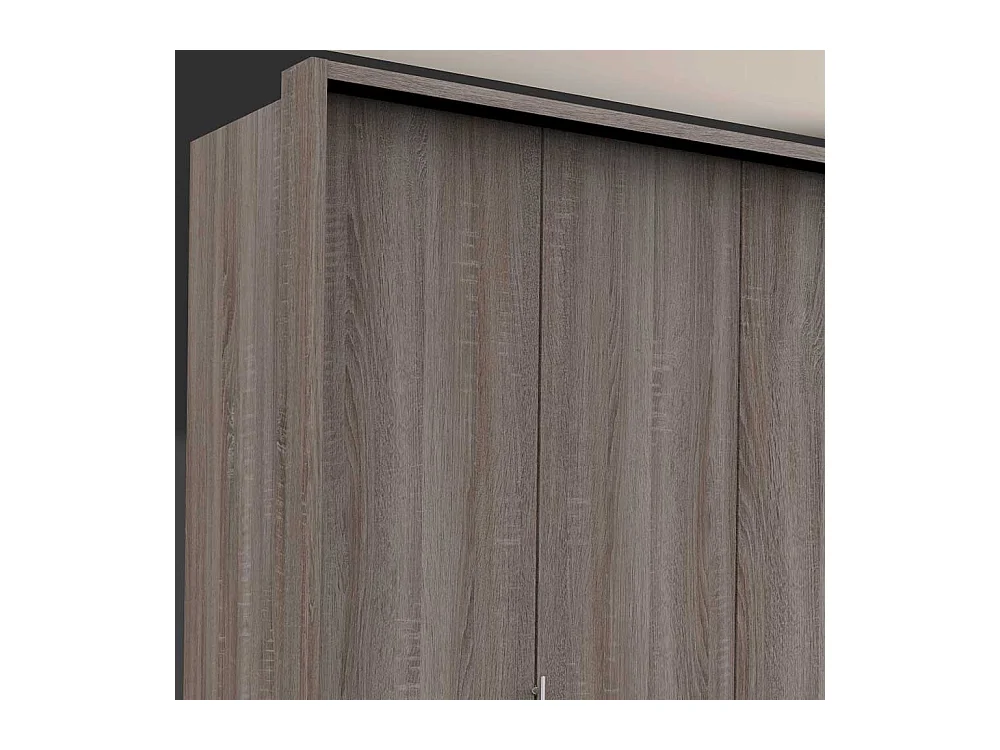 Moderner Kleiderschrank in Eiche Trüffelfarben 2 türig drei Schubladen