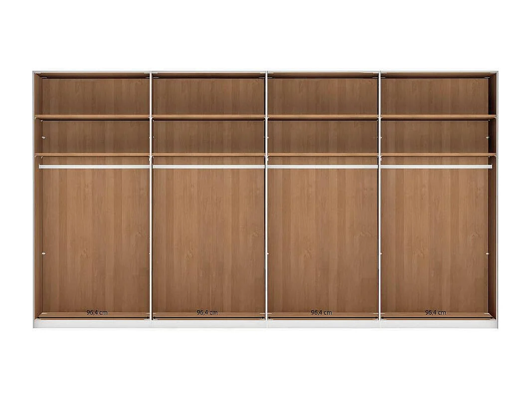 Kleiderschrankwand Schlafzimmerschrank 393 cm breit mit Drehtüren