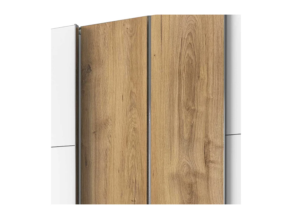 Hochwertiger Kleiderschrank mit Dreh- und Schiebetüren vier Schubladen