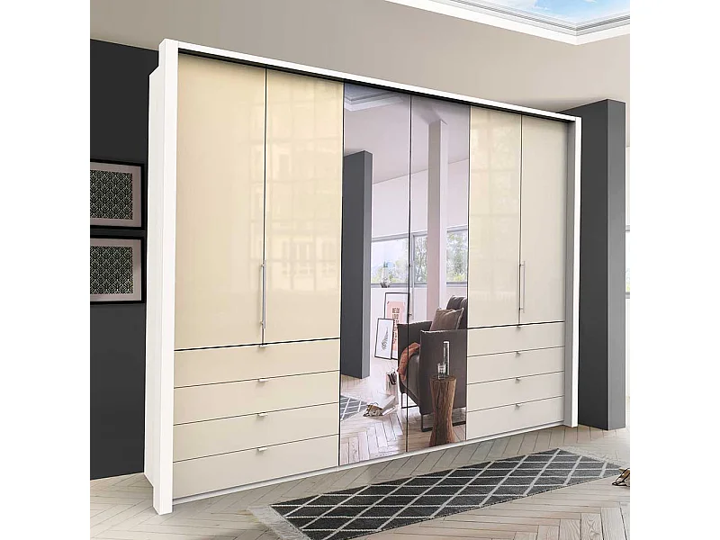 Falttüren Kleiderschrank mit Spiegel modern
