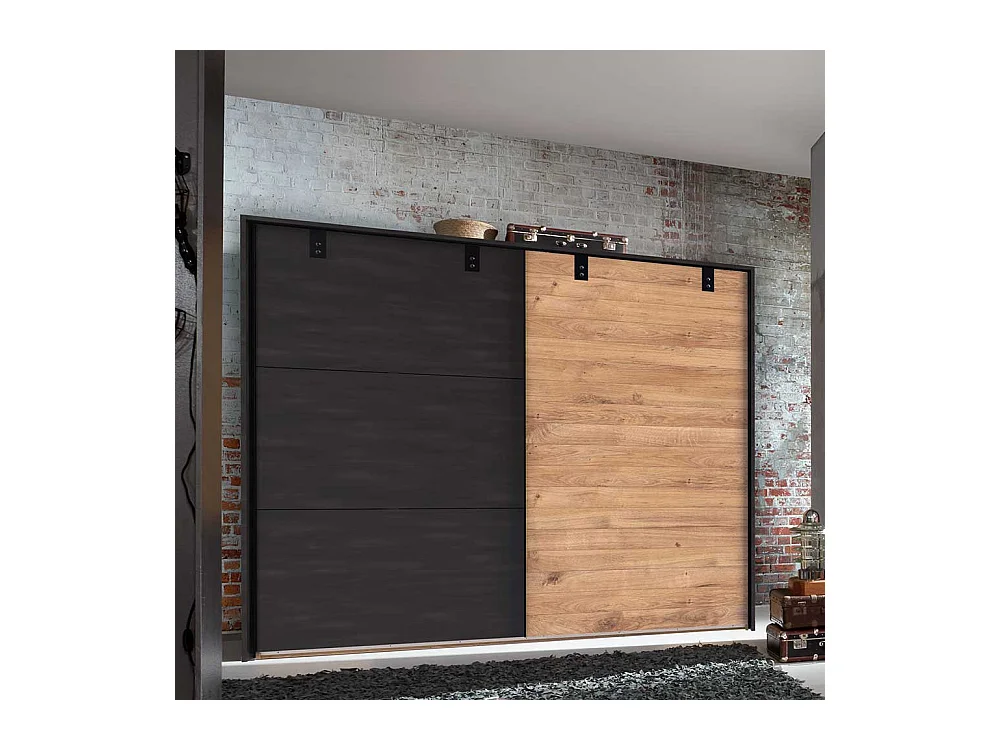 Schwebetürenkleiderschrank im Industry und Loft Stil 2 türig