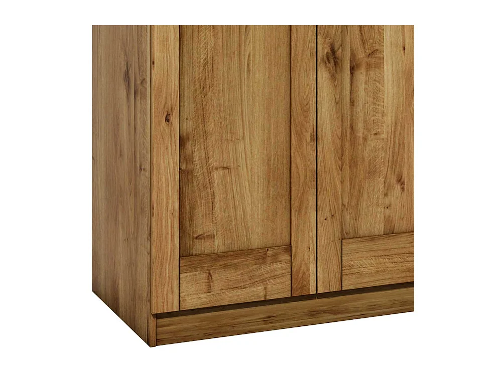 Kleiner Kleiderschrank in Wildeichefarben zwei Drehtüren