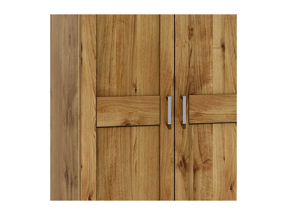 Kleiner Kleiderschrank in Wildeichefarben zwei Drehtüren