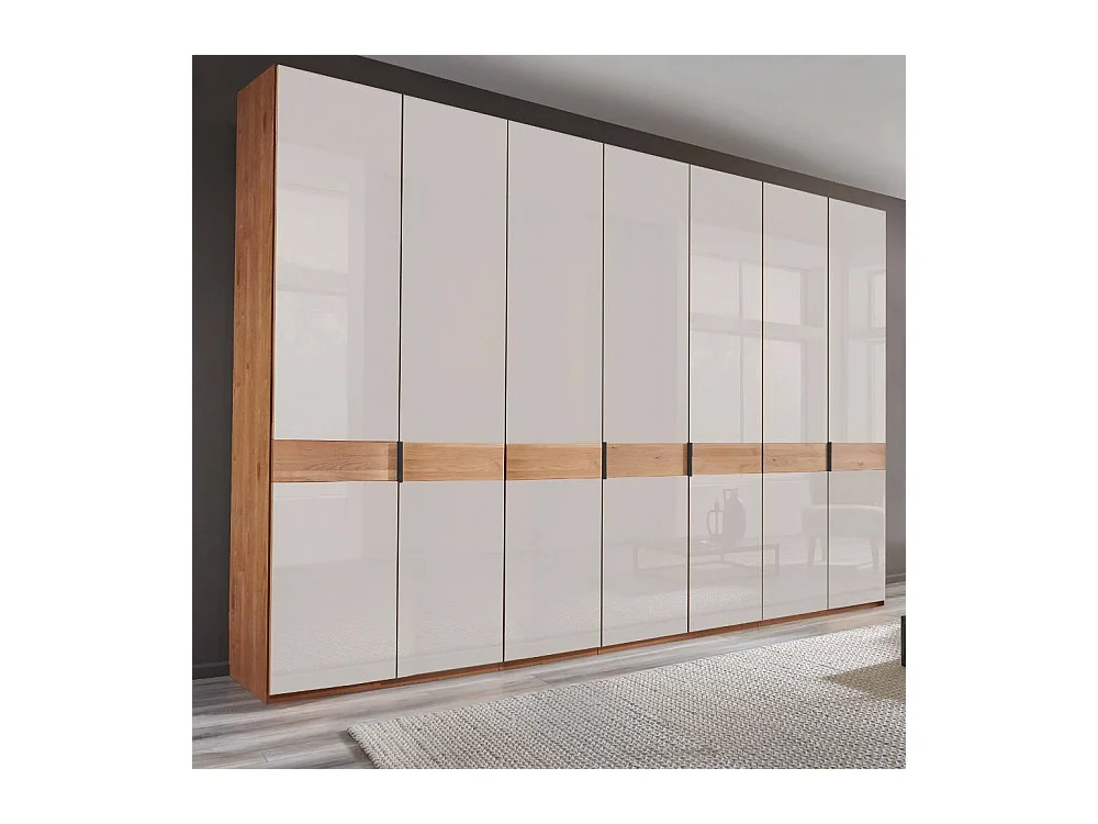 Kleiderschrank Drehtürenschrank in Erlefarben und Weiß