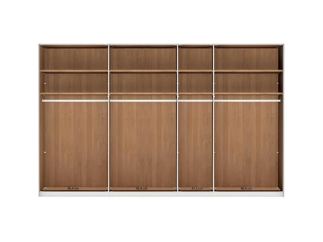 Kleiderschrank Drehtürenschrank in Erlefarben und Weiß