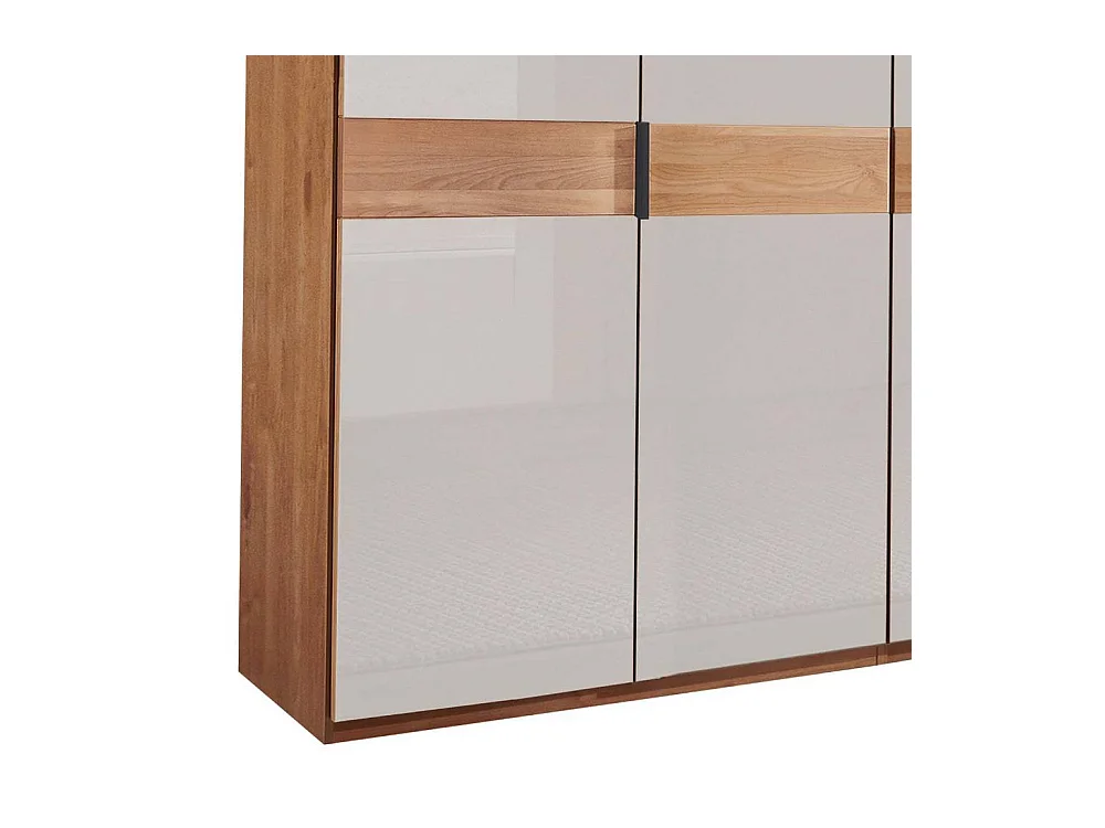 Kleiderschrank Drehtürenschrank in Erlefarben und Weiß