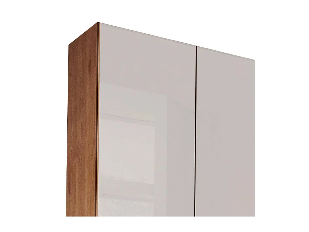 Kleiderschrank Drehtürenschrank in Erlefarben und Weiß