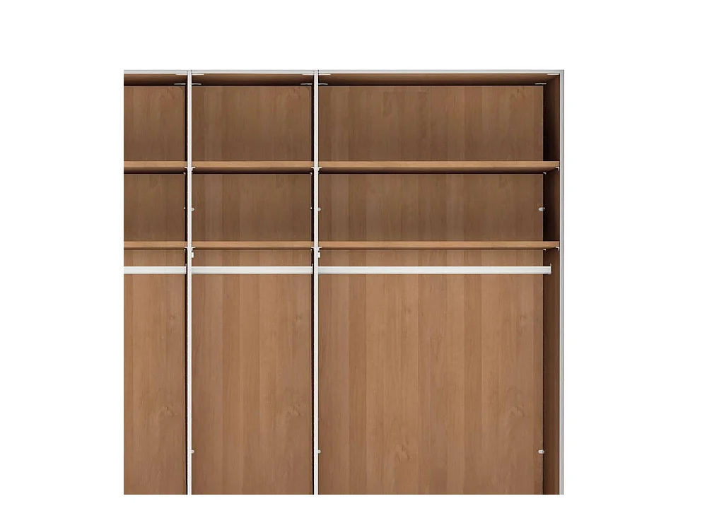 Kleiderschrank Drehtürenschrank in Erlefarben und Weiß