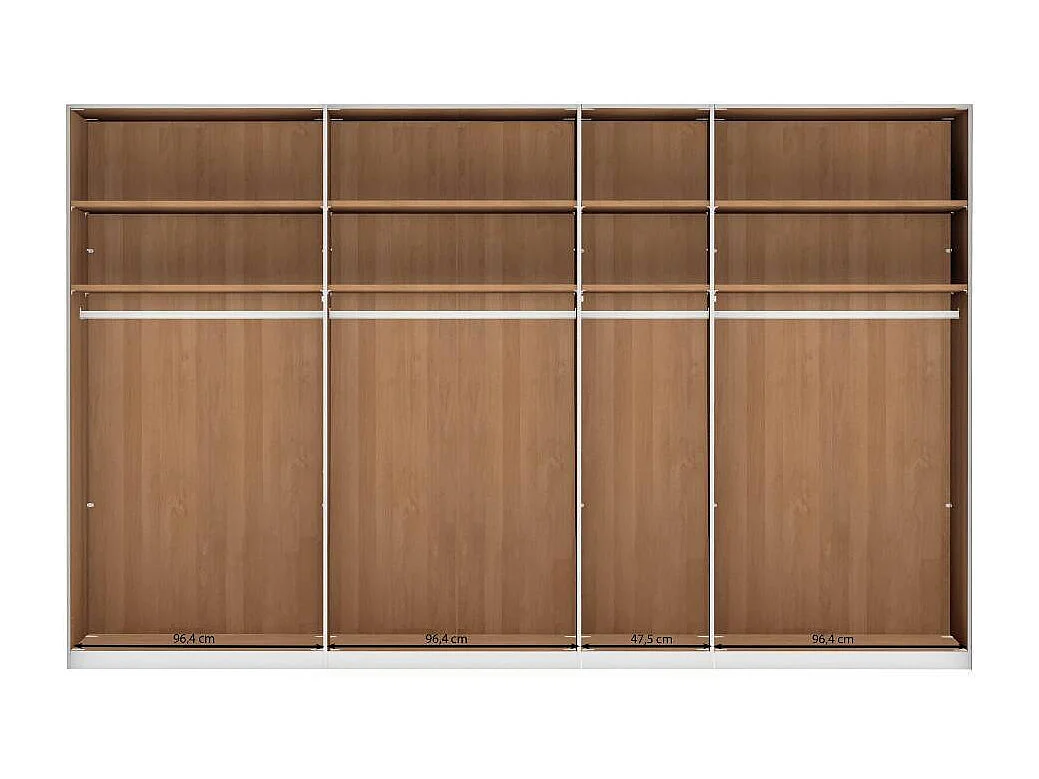 Kleiderschrank Drehtürenschrank in Erlefarben und Weiß