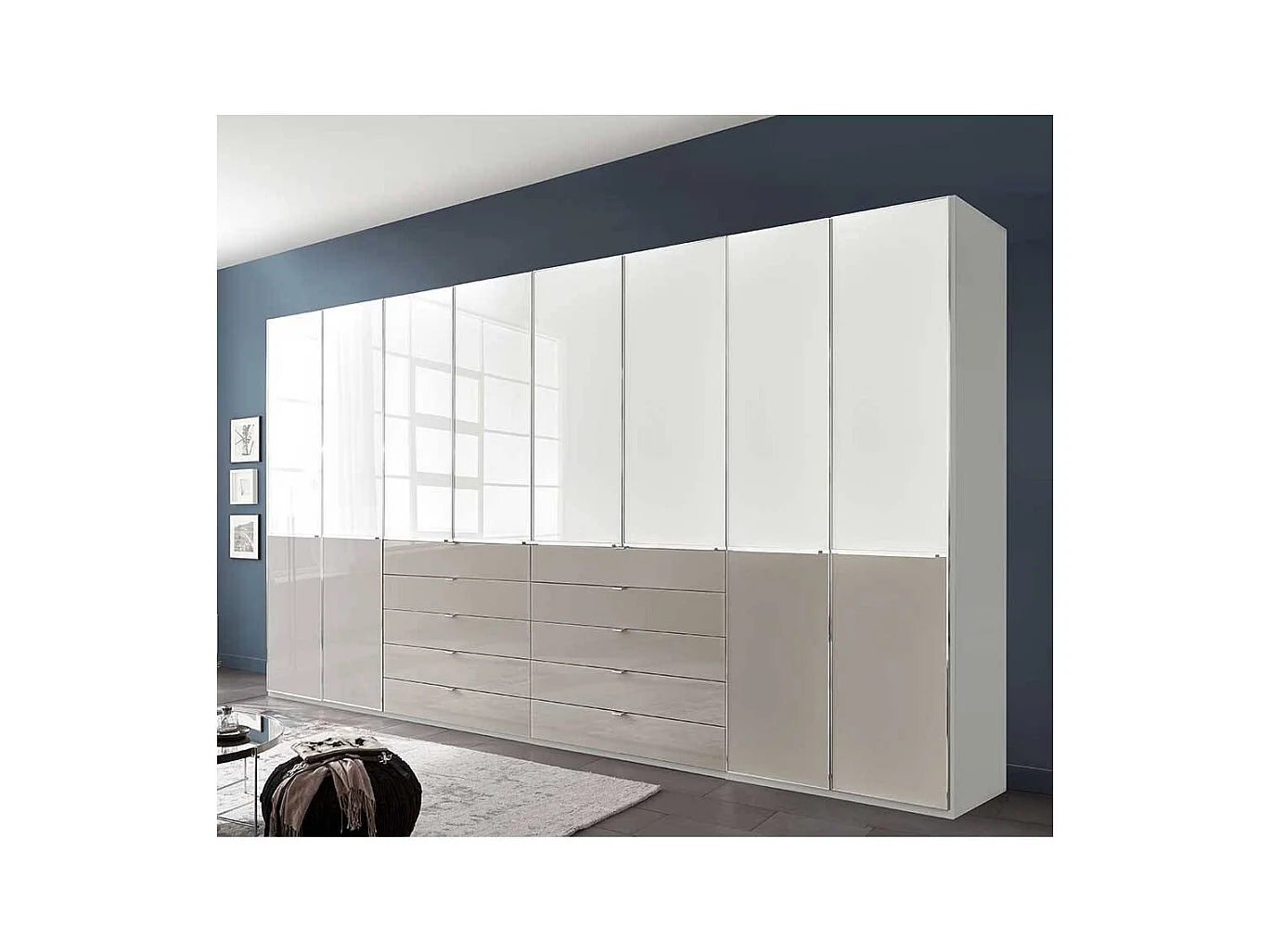 Schlafzimmerkleiderschrank Kleiderschrank Made in Germany mit zehn Schubladen