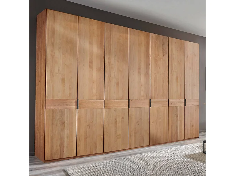 Holzkleiderschrank Drehtürenschrank 344 cm breit in Erlefarben