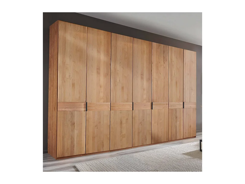 Holzkleiderschrank Drehtürenschrank 344 cm breit in Erlefarben