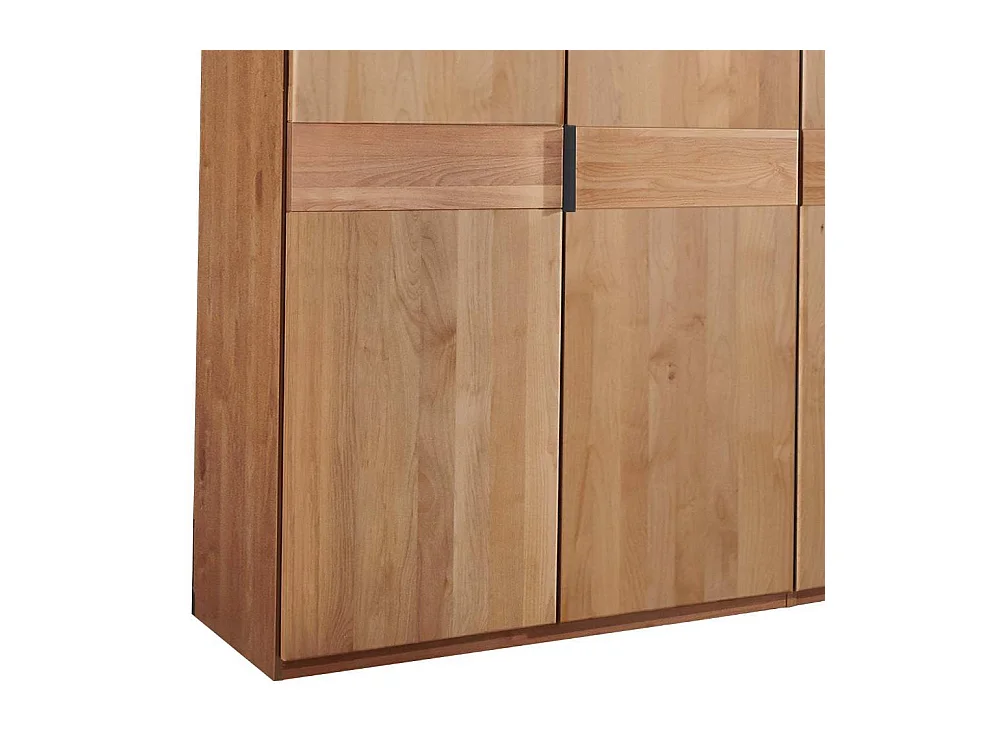 Holzkleiderschrank Drehtürenschrank 344 cm breit in Erlefarben