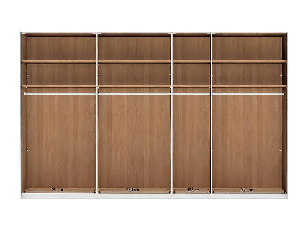 Holzkleiderschrank Drehtürenschrank 344 cm breit in Erlefarben