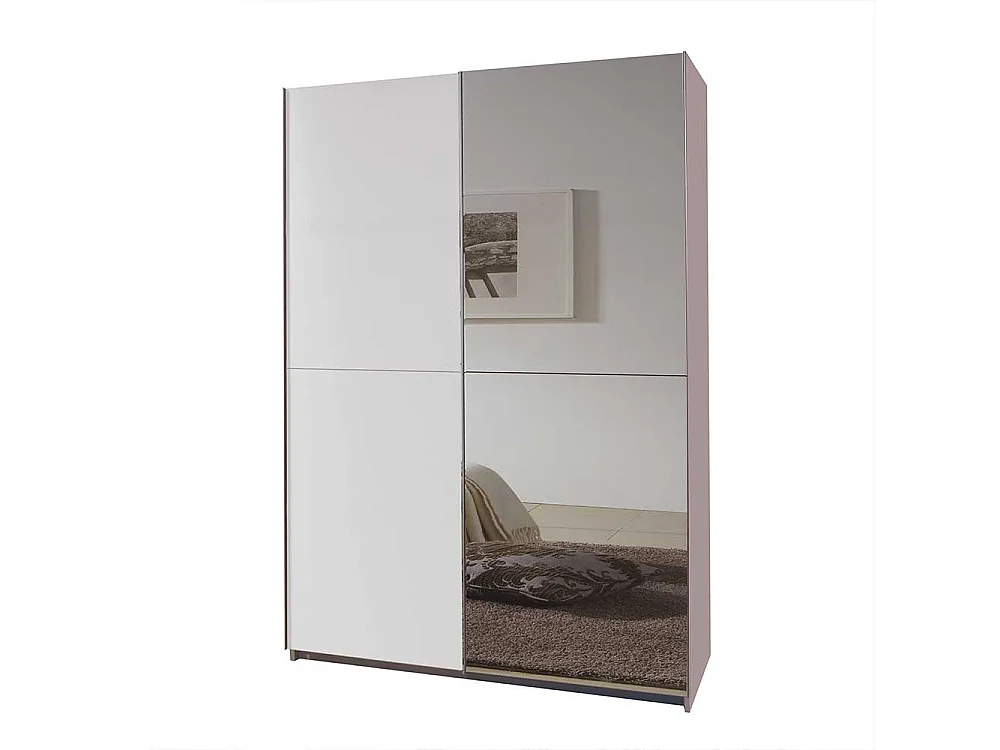 Kleiderschrank Schiebetüren Spiegel in Weiß Made in Germany