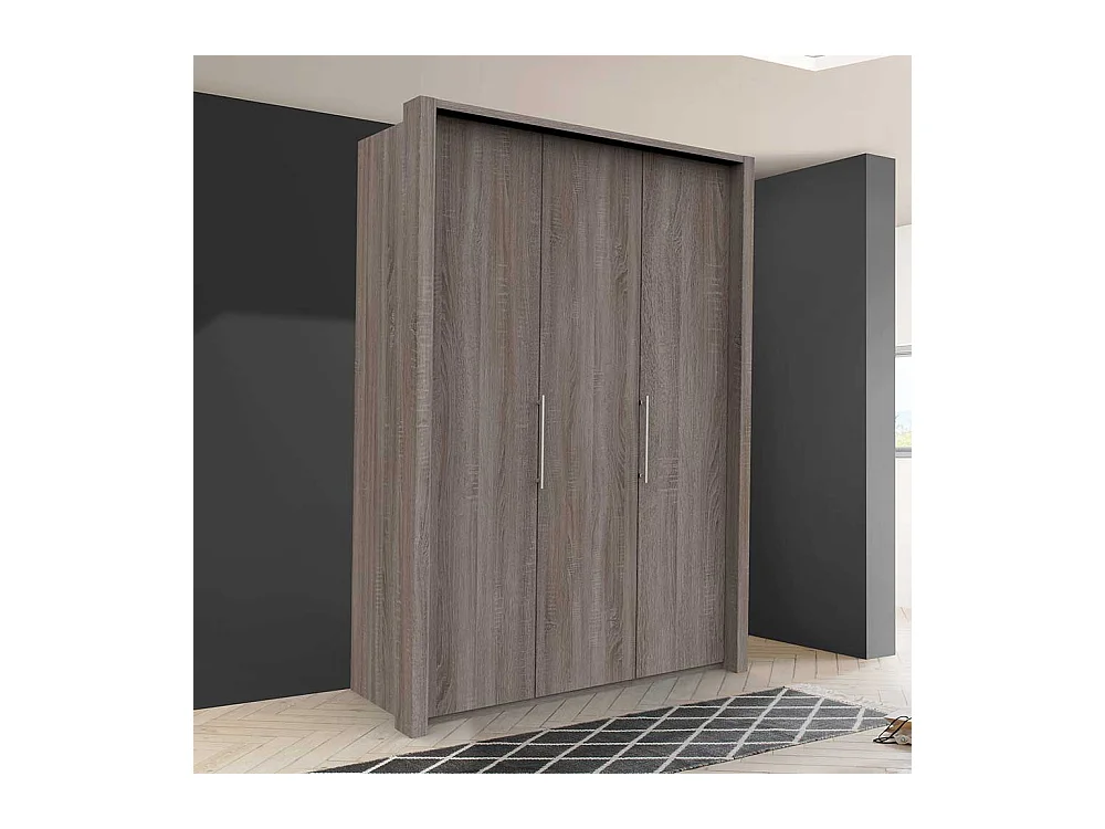 Moderner Schlafzimmerschrank in Eiche Trüffelfarben 2 türig