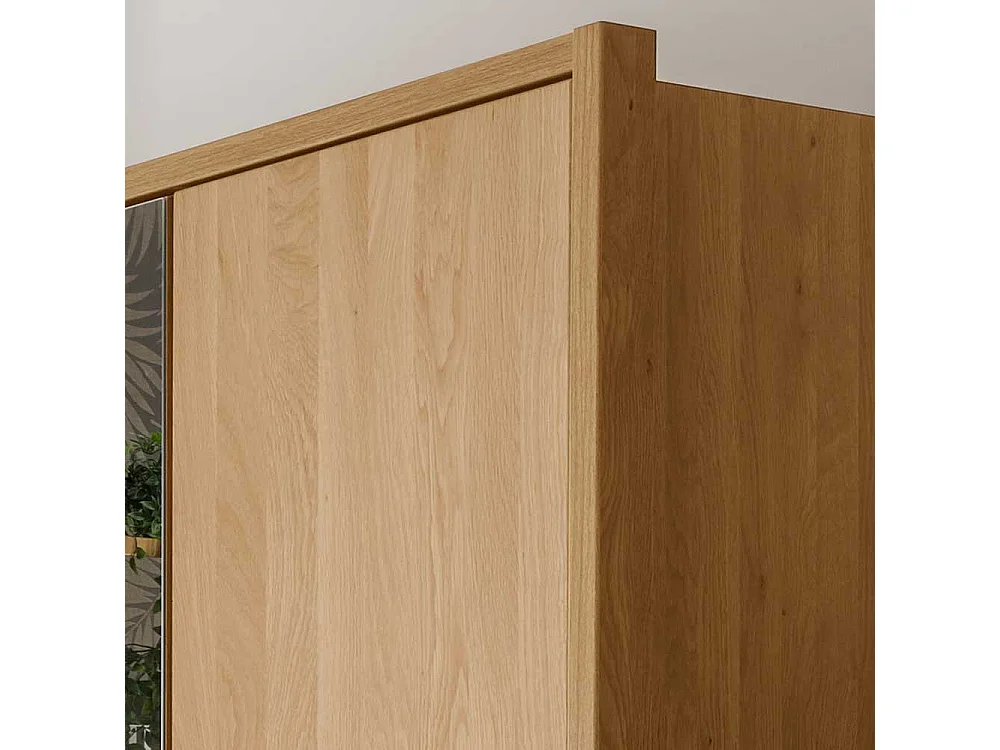 Drehtürschrank aus Eiche teilmassiv Spiegel