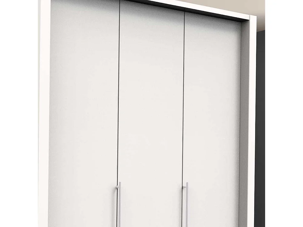 Weißer Kleiderschrank mit Falttüren acht Schubladen