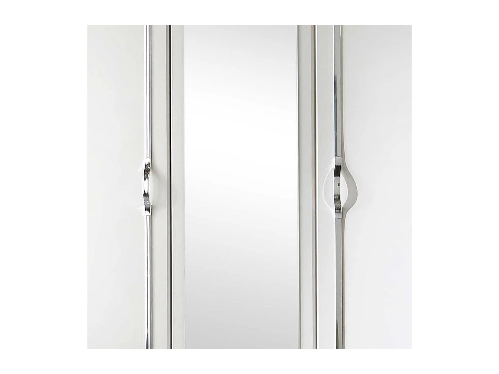 Kleiderschrank Jugendzimmer mit Spiegel in Weiß 135 cm breit