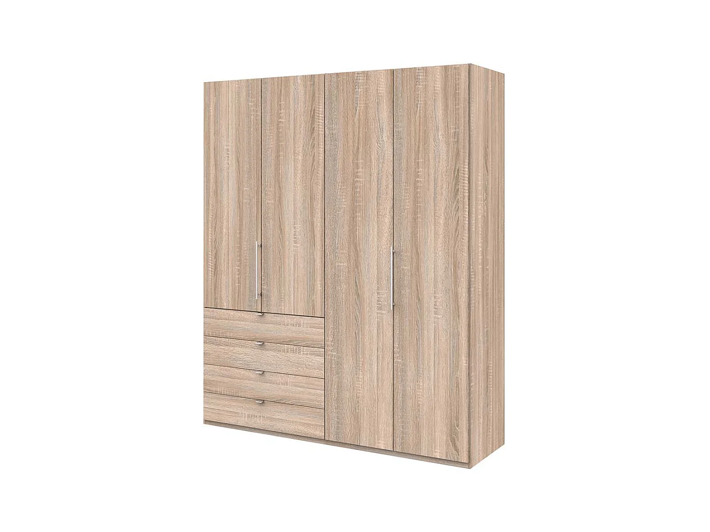 2 türiger Jugend Kleiderschrank mit vier Schubladen Eiche Sägerau