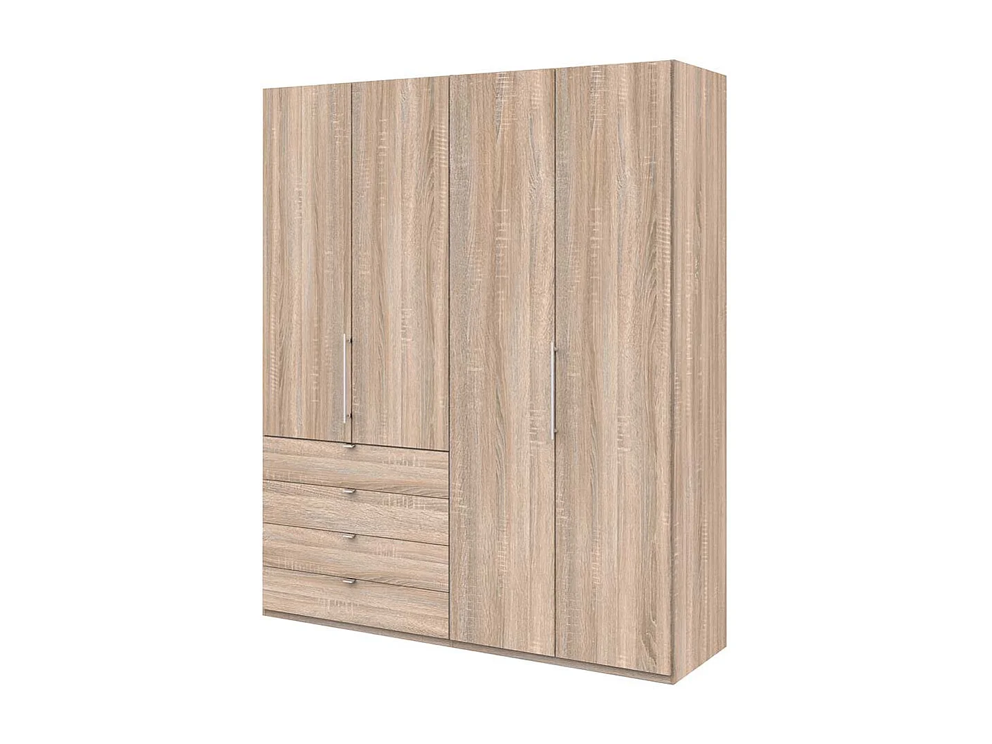 2 türiger Jugend Kleiderschrank mit vier Schubladen Eiche Sägerau