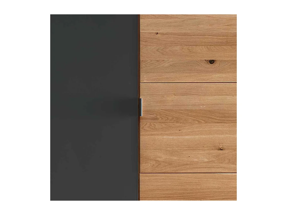 Kleiderschrank Wildeiche geölt Glas Anthrazit 219 cm hoch 245 cm breit