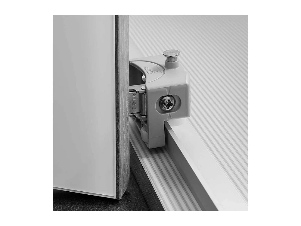 Glasfront Kleiderschrank in Weiß & Hellgrau sechs Schubladen