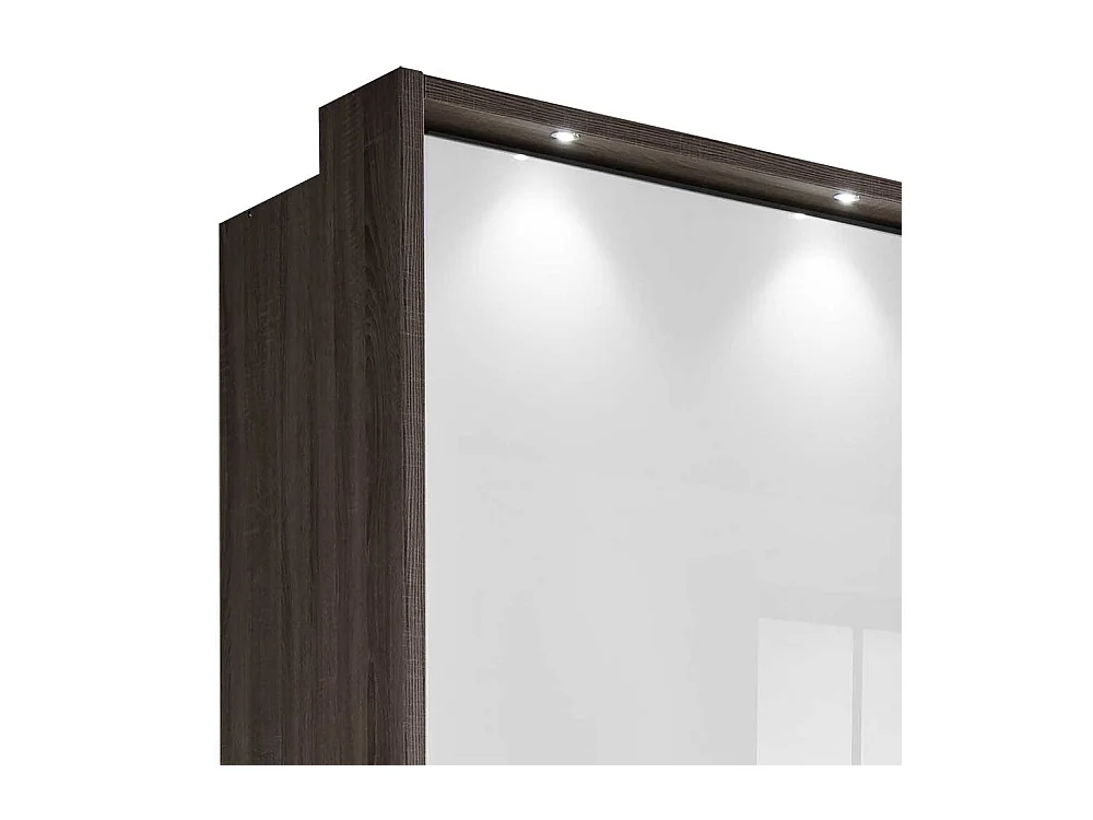 Schwebetürenkleiderschrank in Weiß und Trüffelfarben Made in Germany