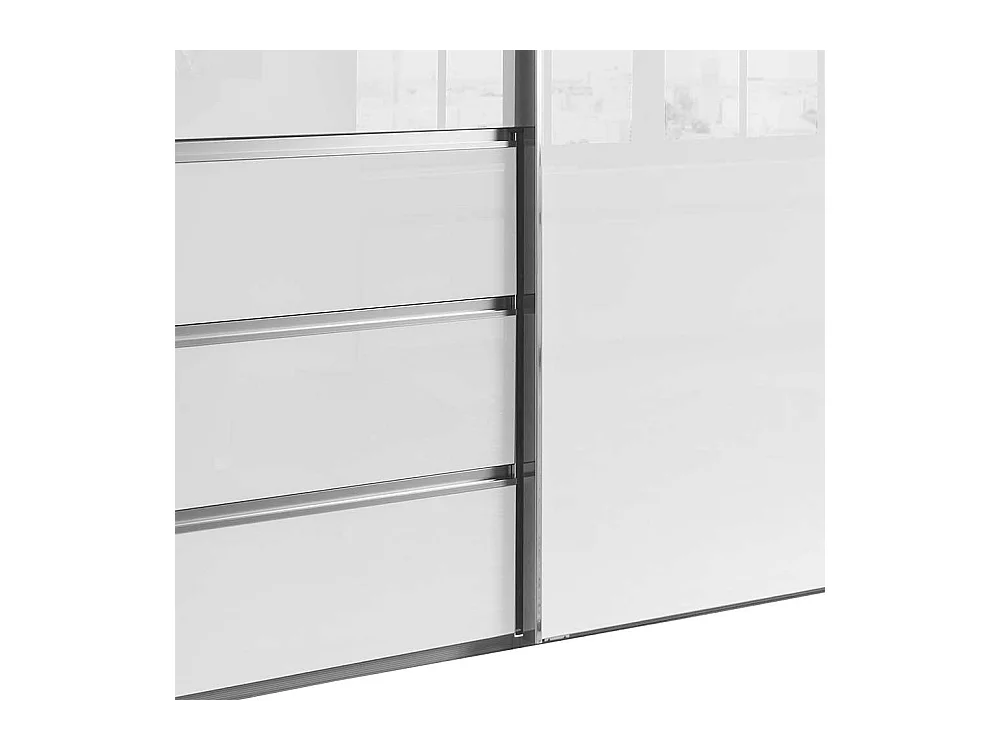 Schwebetürenkleiderschrank in Weiß und Trüffelfarben Made in Germany