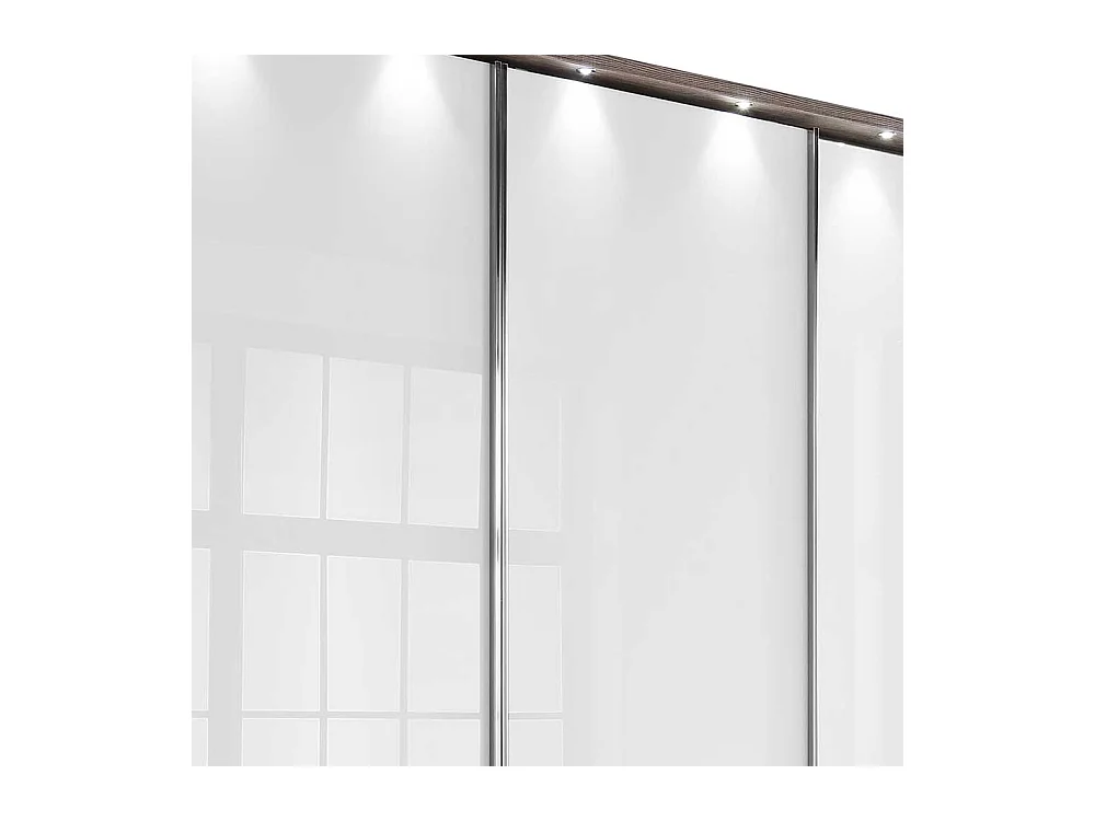 Schwebetürenkleiderschrank in Weiß und Trüffelfarben Made in Germany