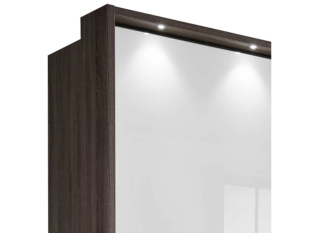 Schwebetürenkleiderschrank in Weiß und Trüffelfarben Made in Germany