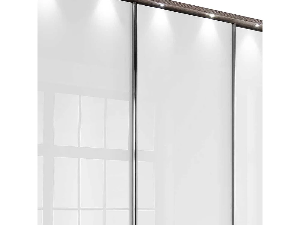 Schwebetürenkleiderschrank in Weiß und Trüffelfarben Made in Germany
