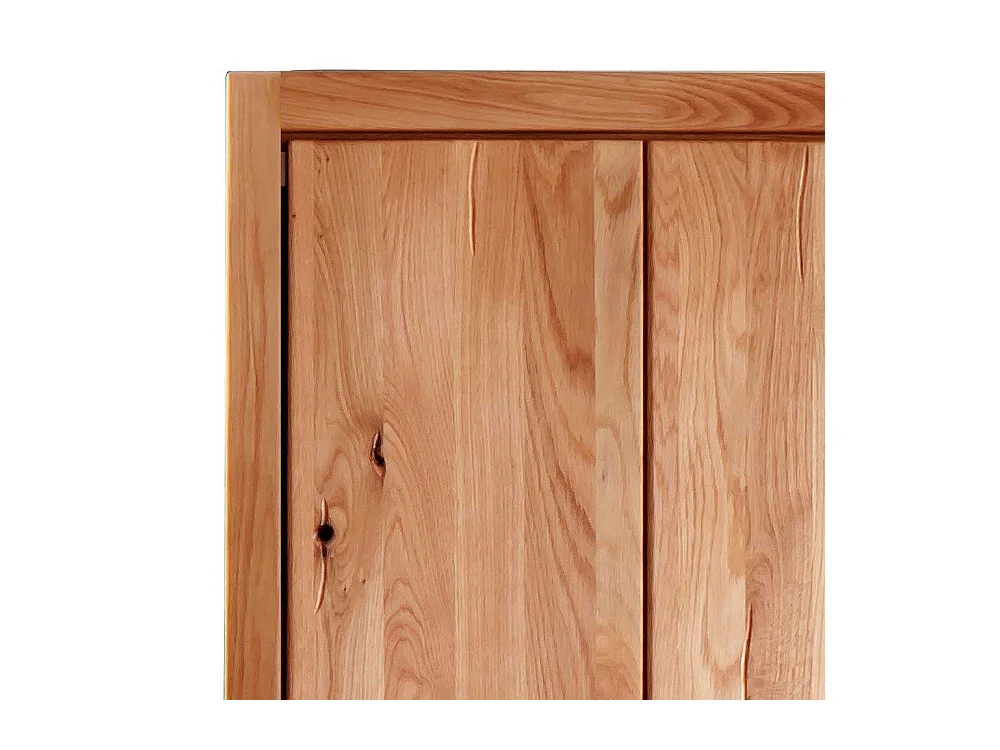 Schlafzimmerschrank mit 2 Falttüren Wildeiche Massivholz