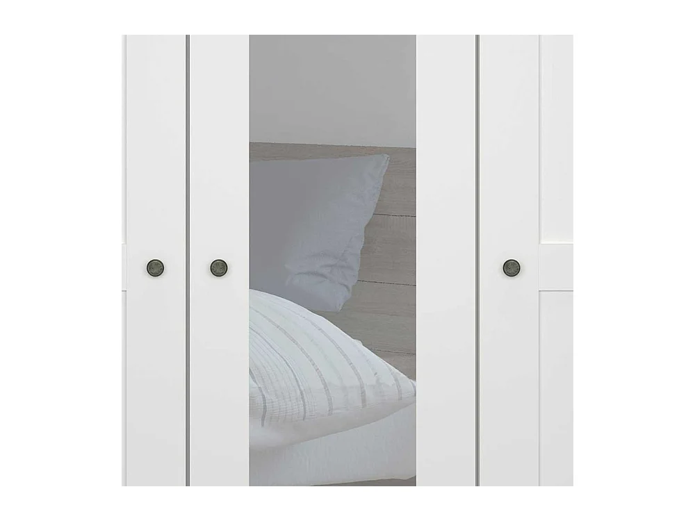 Kleiderschrank modern Country in Weiß 150 cm breit - 216 cm hoch