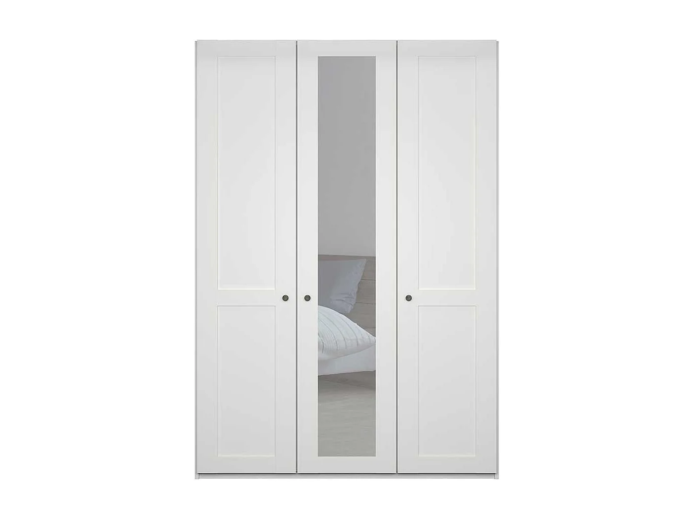 Kleiderschrank modern Country in Weiß 150 cm breit - 216 cm hoch