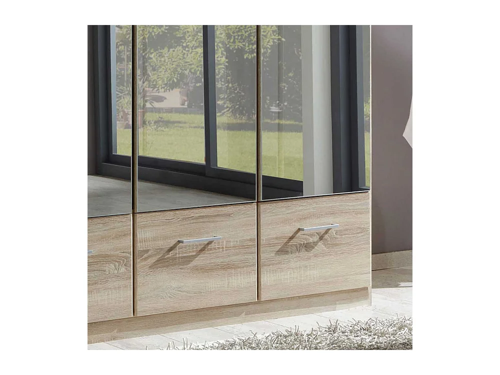 Schlafzimmerschrank in Eiche Sägerau Spiegeltür