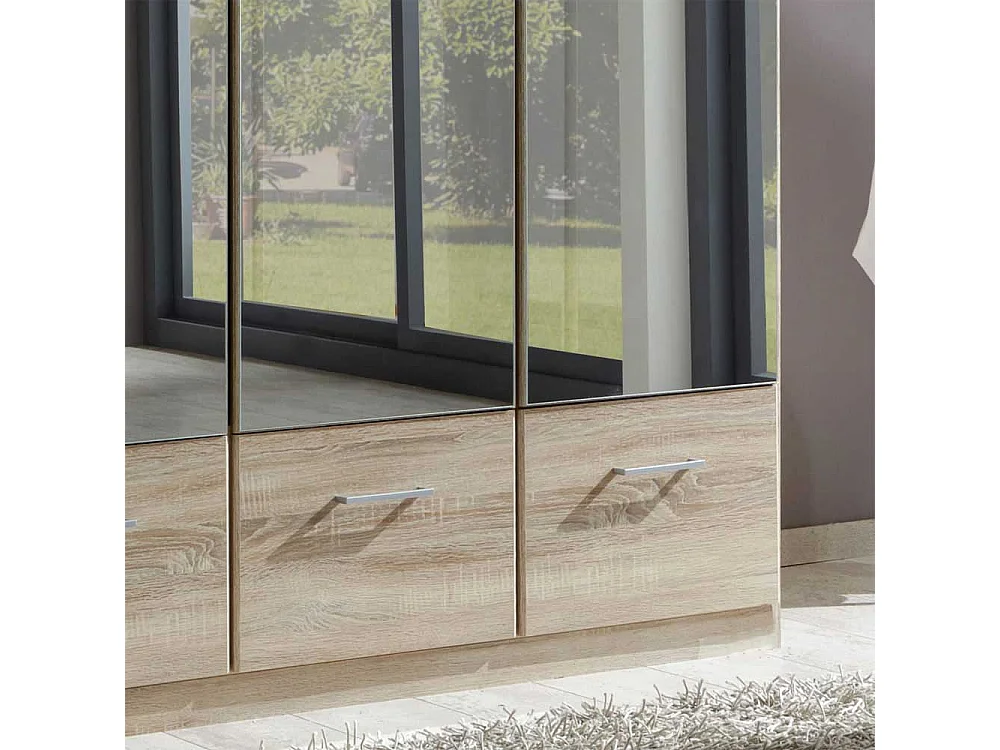 Schlafzimmerschrank in Eiche Sägerau Spiegeltür